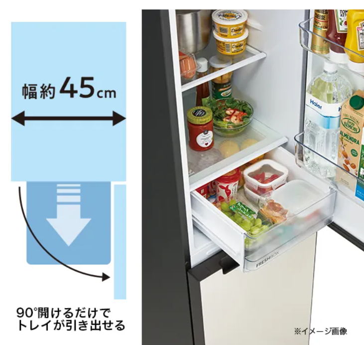 壁際にフィットする設計