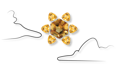 Illustration of hexagon and trillion cut citrine as a gemstone sun