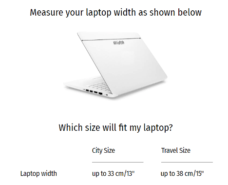 An open laptop and instruction in how to measure it
