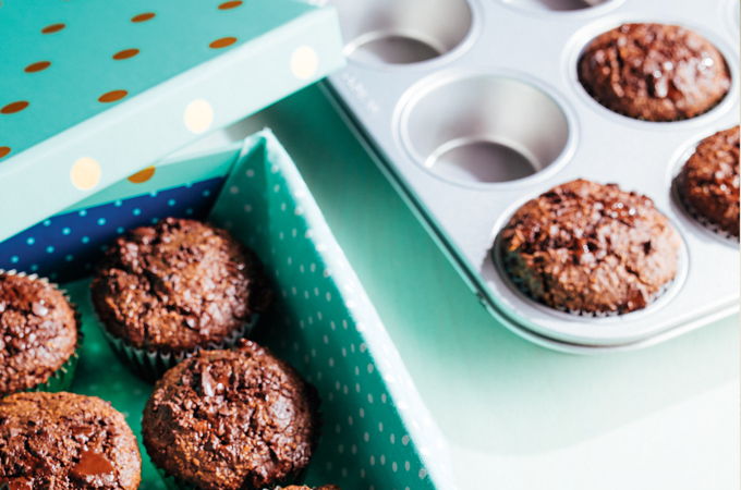 Double Chocolate Wheat Bran Muffins