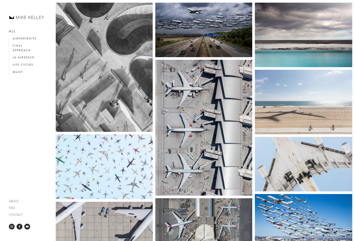 Screenshot of Mike Kelley, from the squarespace websites  collection.