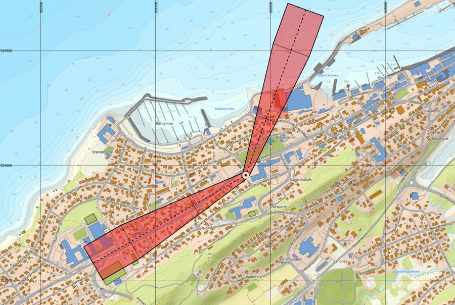 Helipad Innflyvningssektorer, Helgelandssykehuset Sandnessjøen