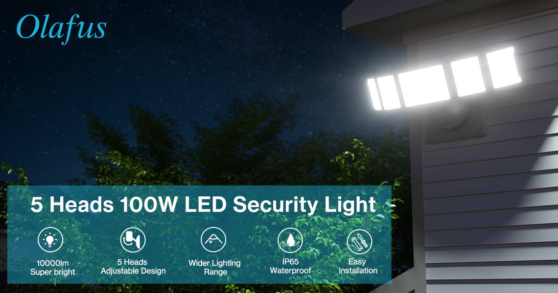 5 Heads 100W LED Outdoor Lights 