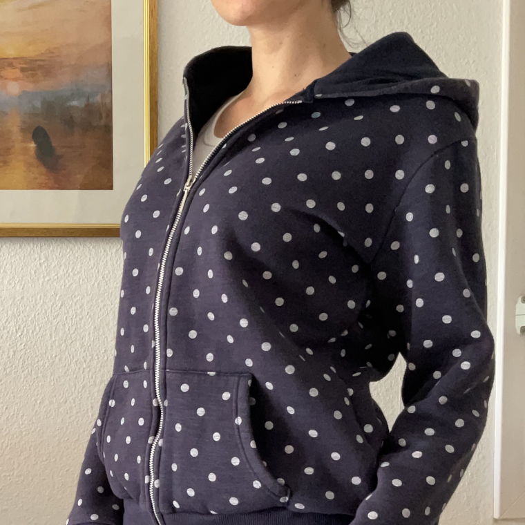 Dotted Blue and White Hoodie