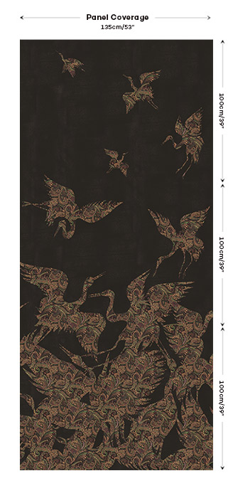 black designer fabric with birds hero image