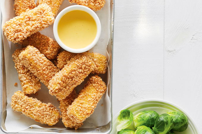Crispy Tofu Fingers with Honey-Mustard Sauce