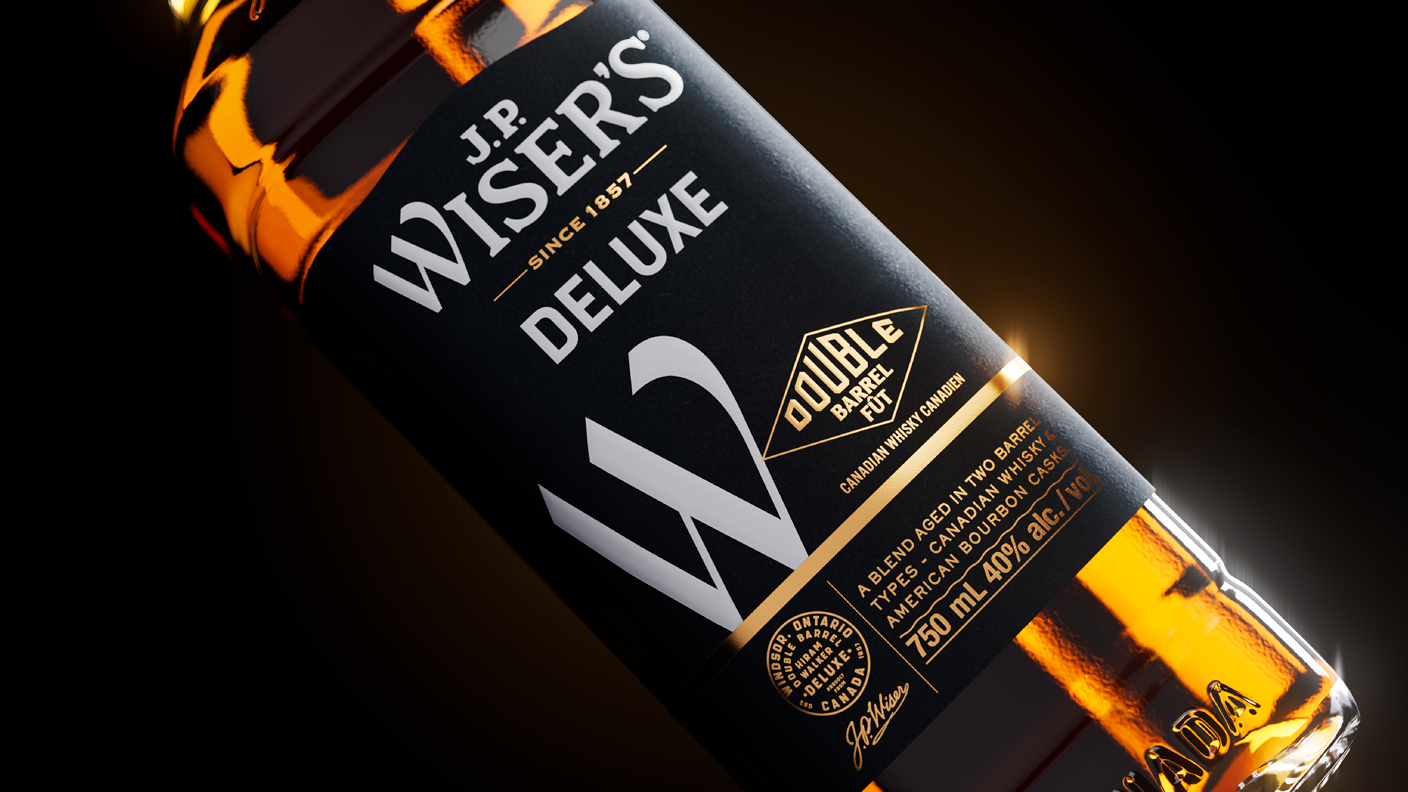 J.P. Wiser's Whisky Canada Deluxe 750mL Bottle, Whiskey & Bourbon
