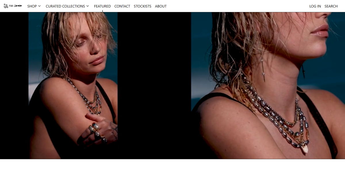 Screenshot of Uniform Object, from the shopify jewelry stores collection.