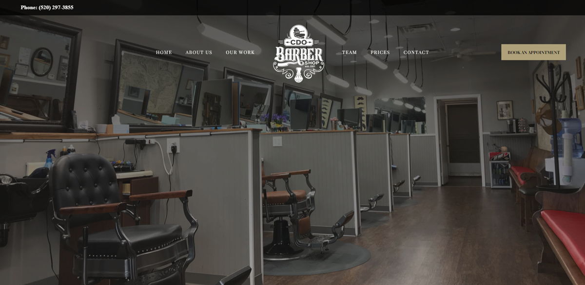 Screenshot of (CDO) Barbershop, from the barber & barbershop websites collection.