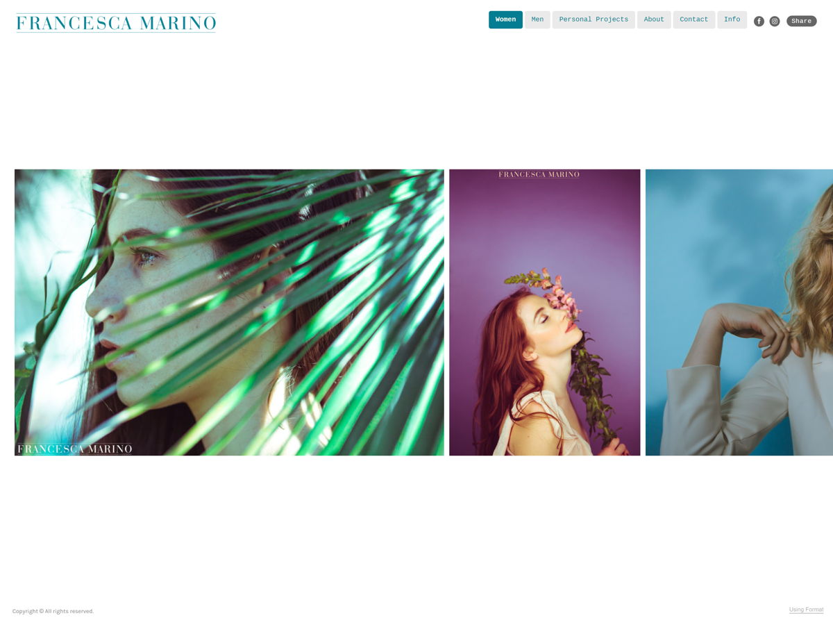 Screenshot of Francesca Marino, from the art portfolios collection.