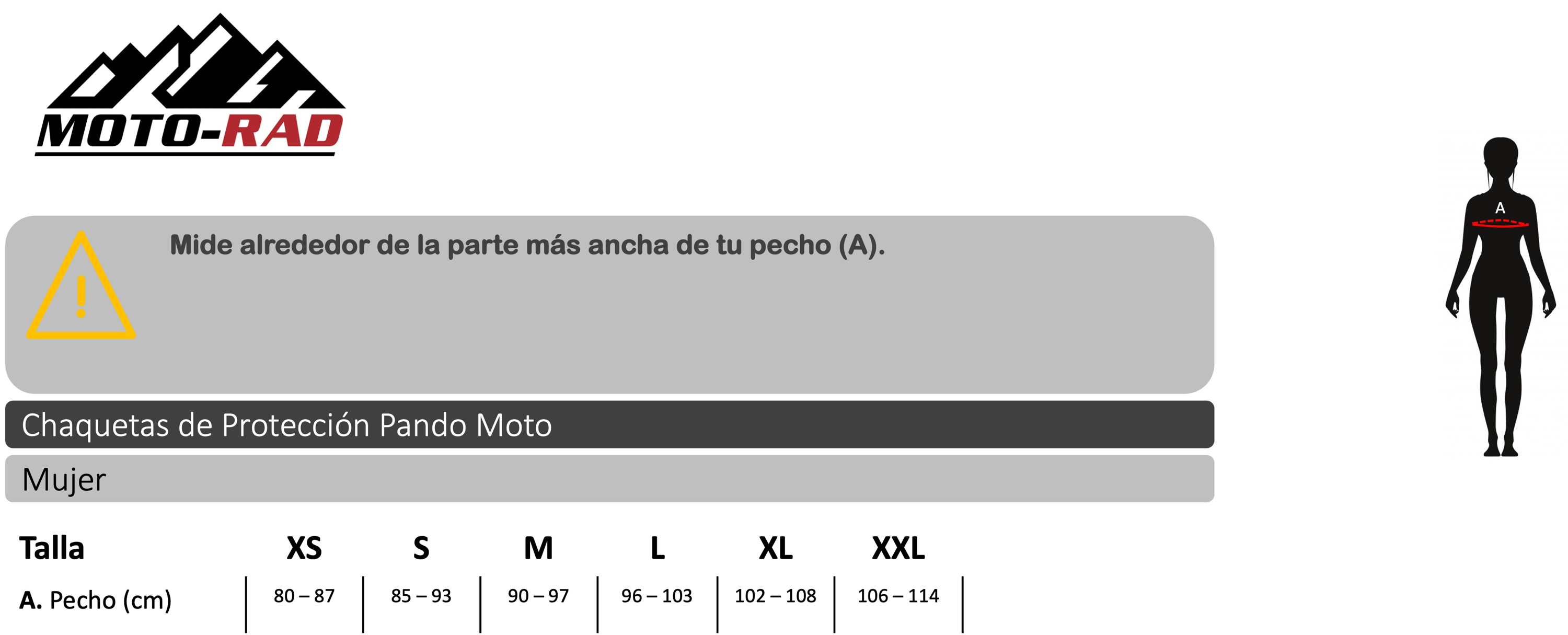 Guia de Tallas Pantalones Textiles Pando Moto