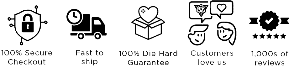 100% Secure Checkout, Fast Shipping, 100% Die Hard Guarantee, Customers Love us, 1000s of reviews