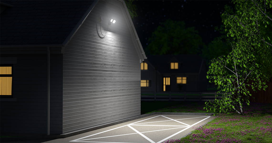 55W LED Outdoor Backyard Lights with Plug