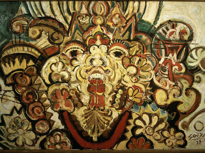 Soeki Irodikromo, Untitled, 1986, oil on canvas. © OAS AMA | Art Museum of the Americas Collection. Gift of the Government of Suriname.