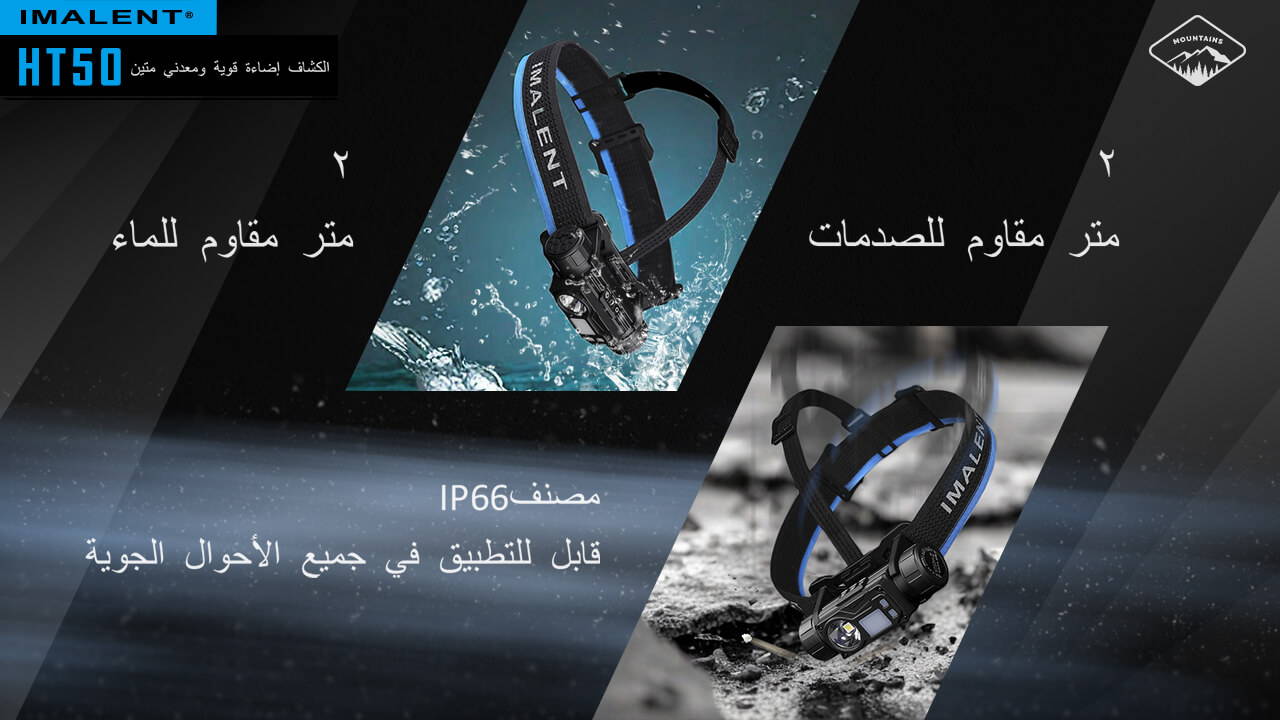 كشاف رأس IMALENT HT50  نوعان من مصادر الضوء