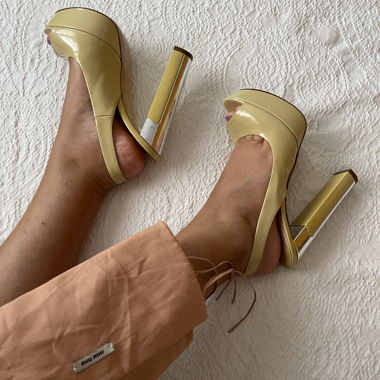 Miu Miu ivory high heels size 38.5