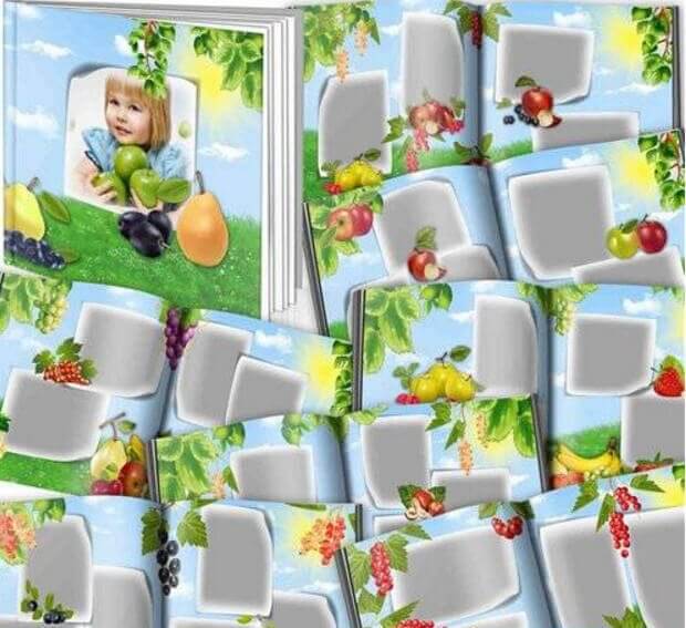 Фотокнига для Фотошоп в PSD – фруктовая смесь из фото