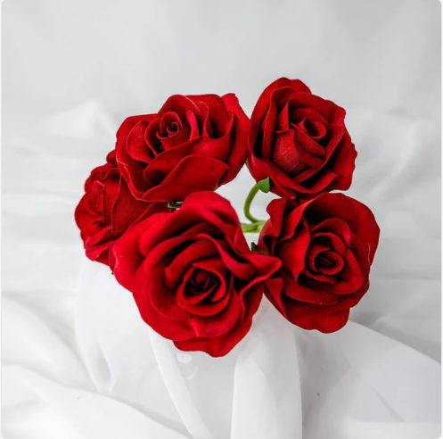 Red Velveteen Bloom - Realistic Artificial Flowers - Image 4