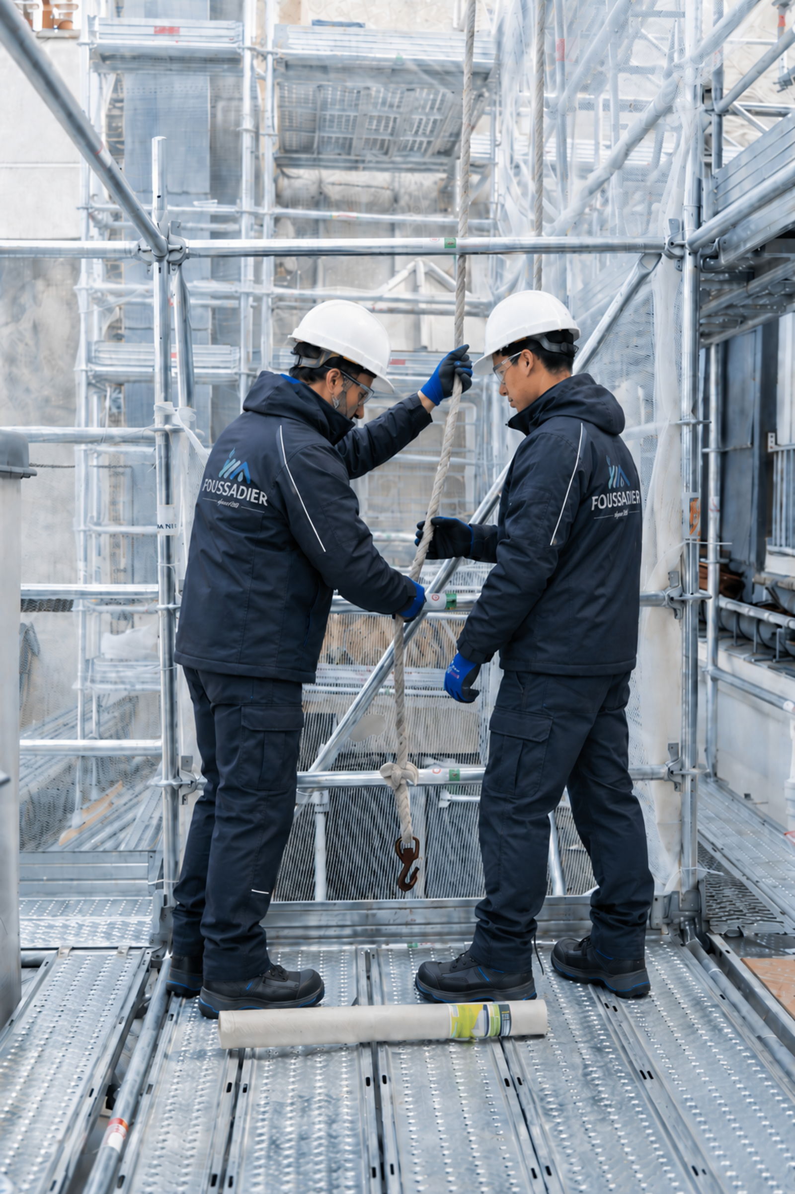 Travaux en hauteur : intervention sécurisée sur échafaudage