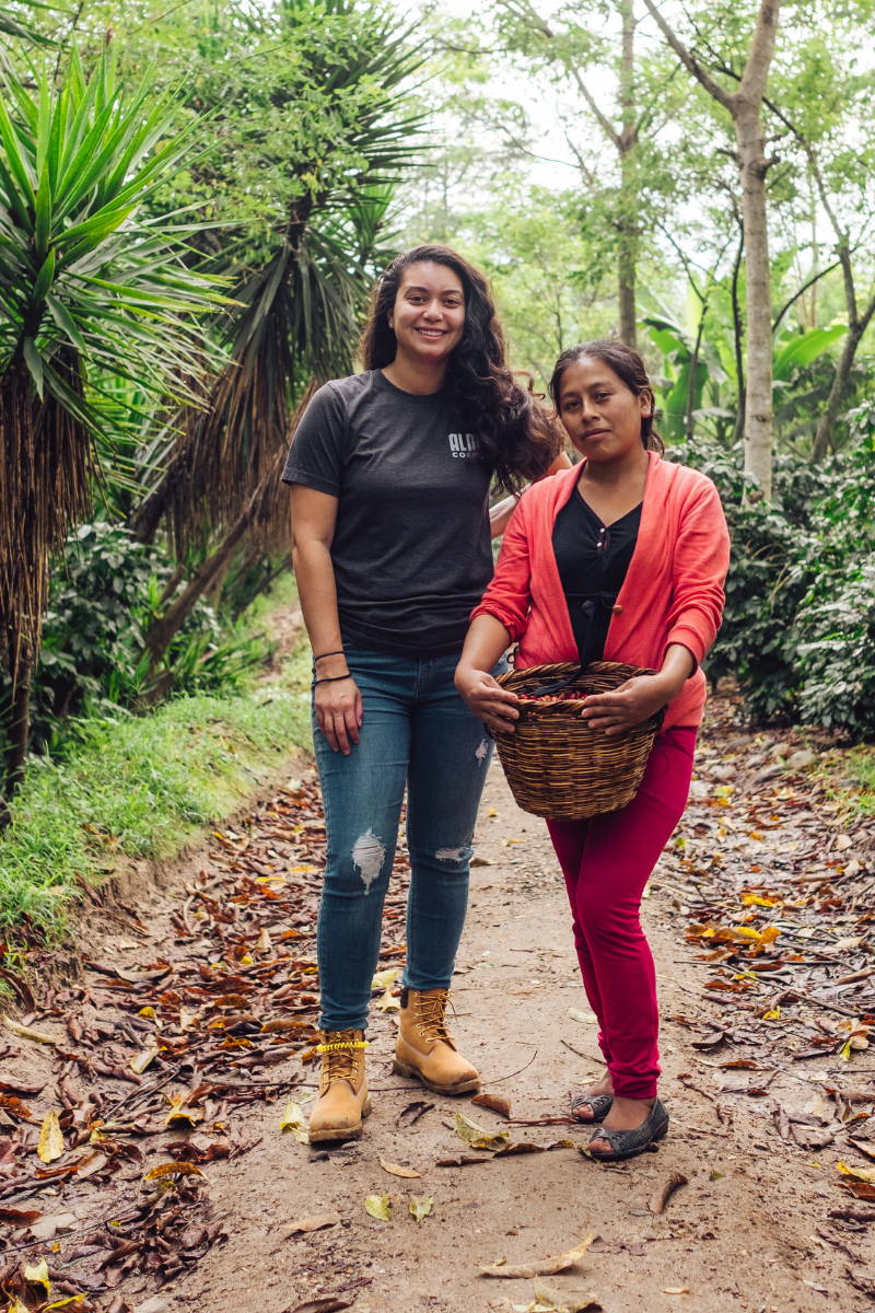 Woman Coffee Picker with Owner of Alma Coffee. 