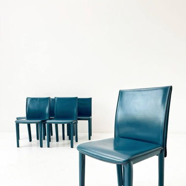 6 Italienische Leder Stühle von Arper, 1980er 