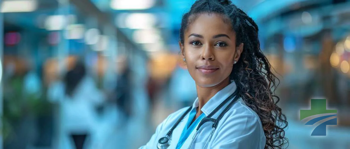 Dynamic collage of a travel nurse's life showing challenges and adventures