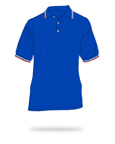Royal blue body + white and orange stripes honeycombed color combination polo shirt sj clothing manila philippines