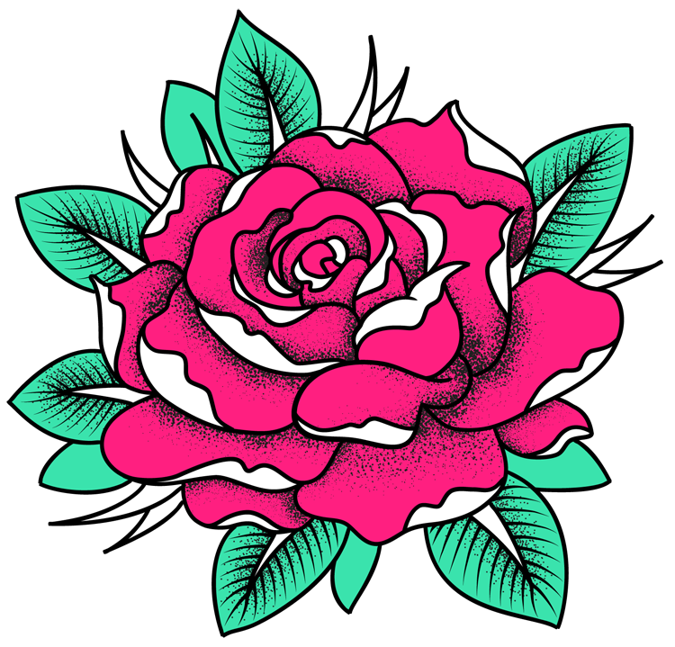 A tattoo style rose