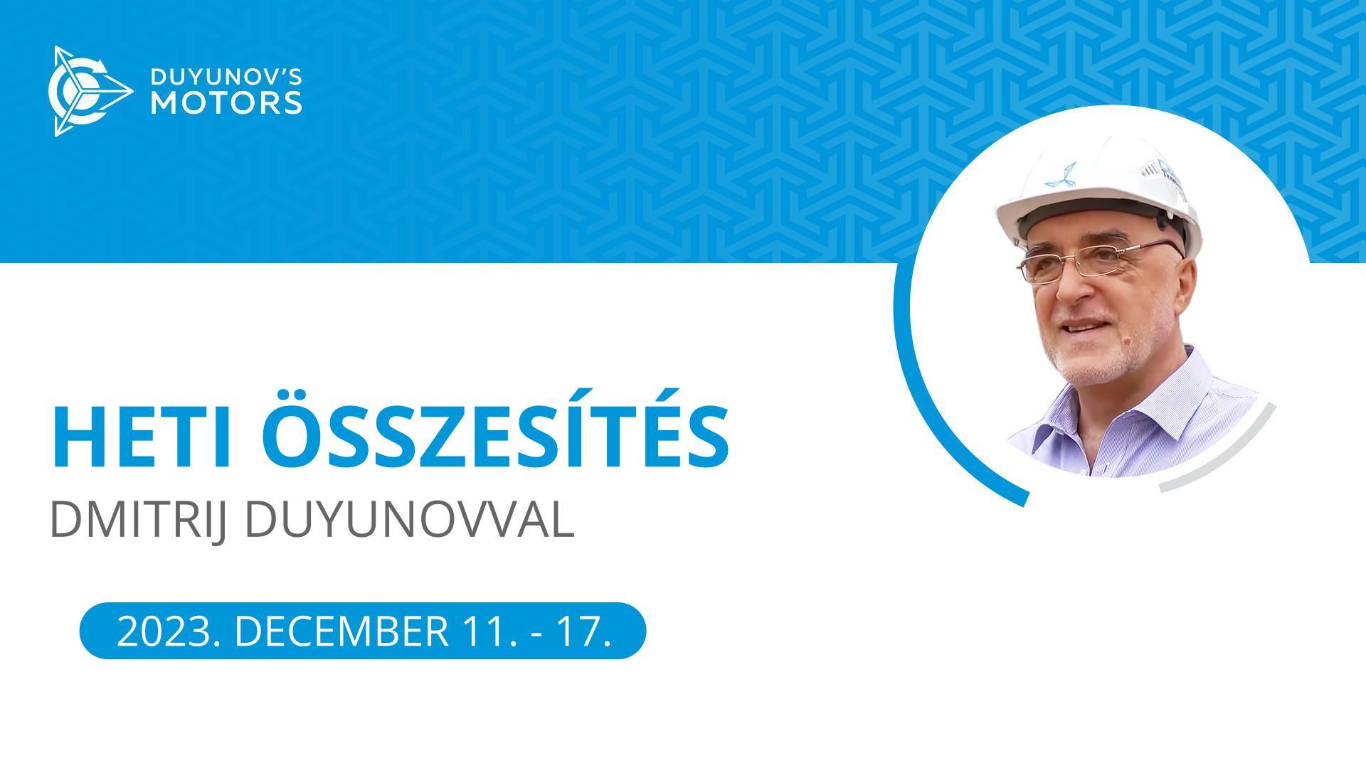 Kulcsfontosságú események a „Duyunov Motorok" projektben