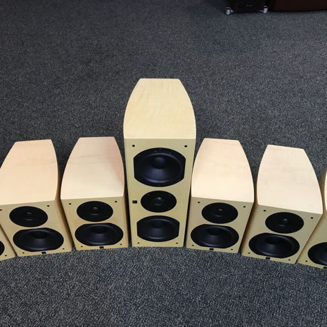 Era Speakers Design 5 Complete 7.1 System Sycamore Finish.