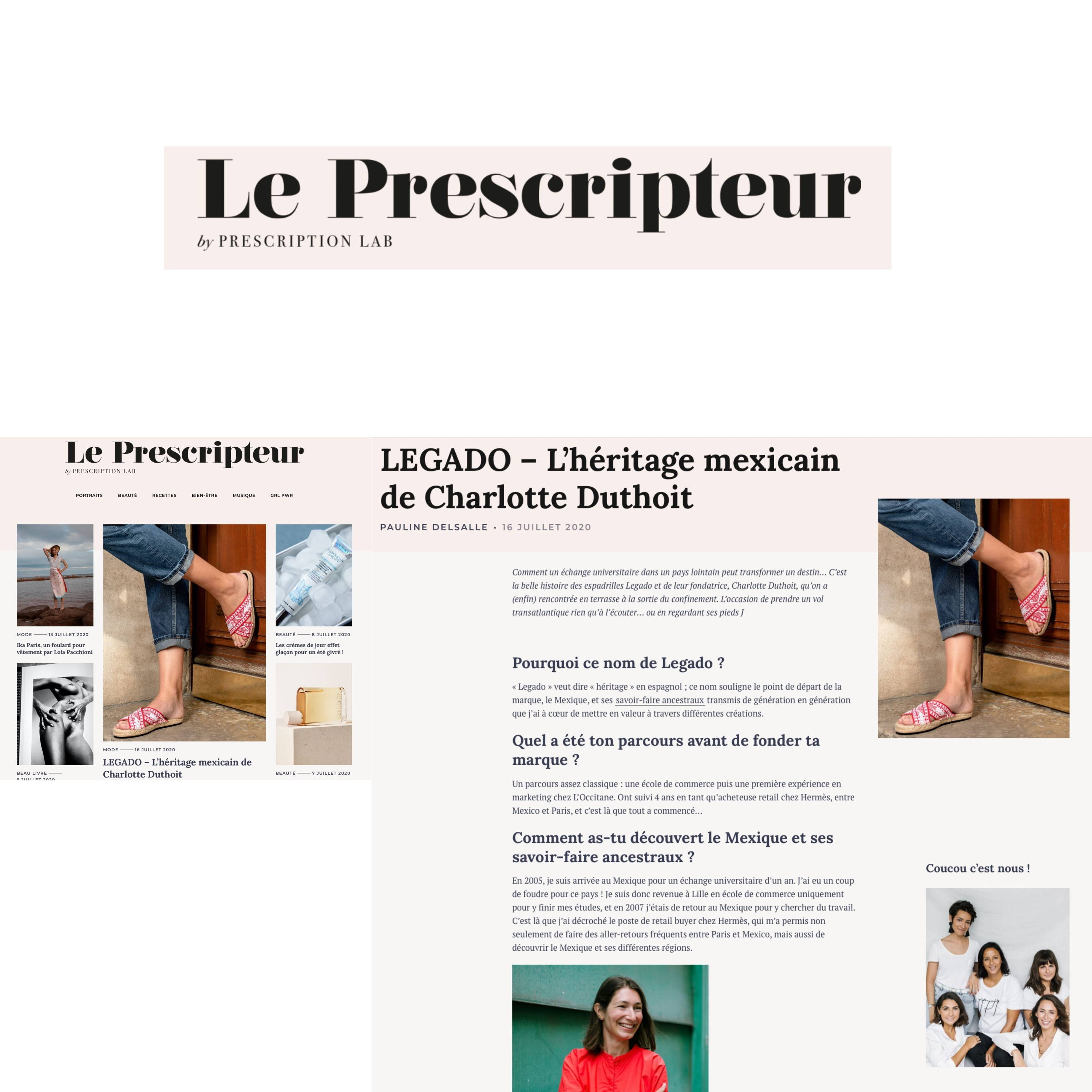 Legado dans Le Prescripteur