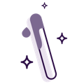 cartoon of a purple waxing stick