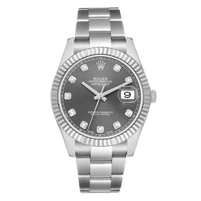Grey Dial with Diamonds Oyster Bracelet, image 1