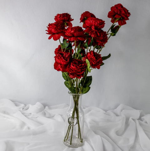 Red Peony Mini Bloom - Realistic Artificial Flowers - Image 5