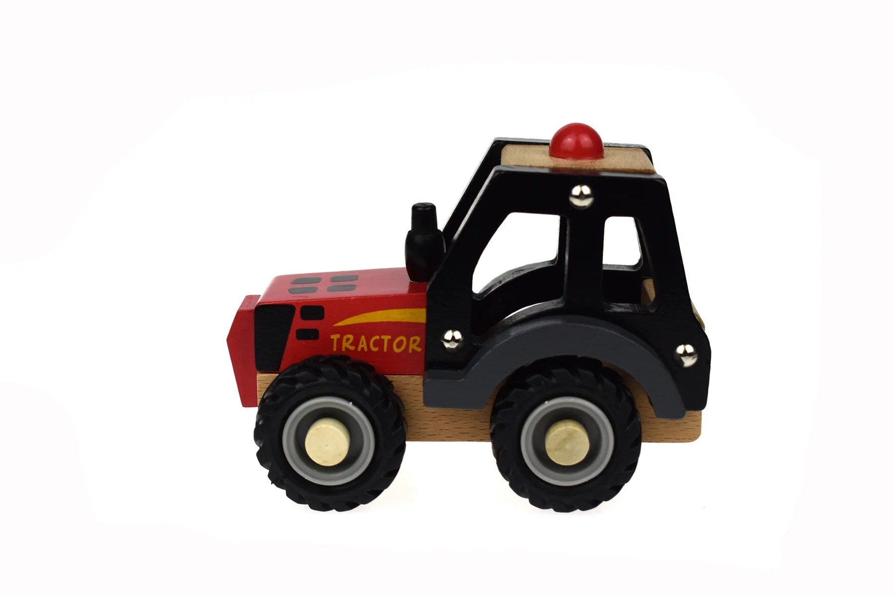 Wooden Red Tractor Truck Toy_farm play - Image 6