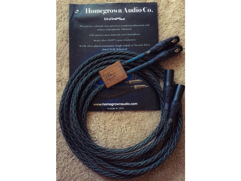 Homegrown Audio 2m DNA XLR Interconnects - MINT Condition, 99.99% Silver Conductors, FREE Shipping