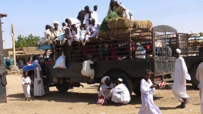 Outside a local market in Meroe, Sudan