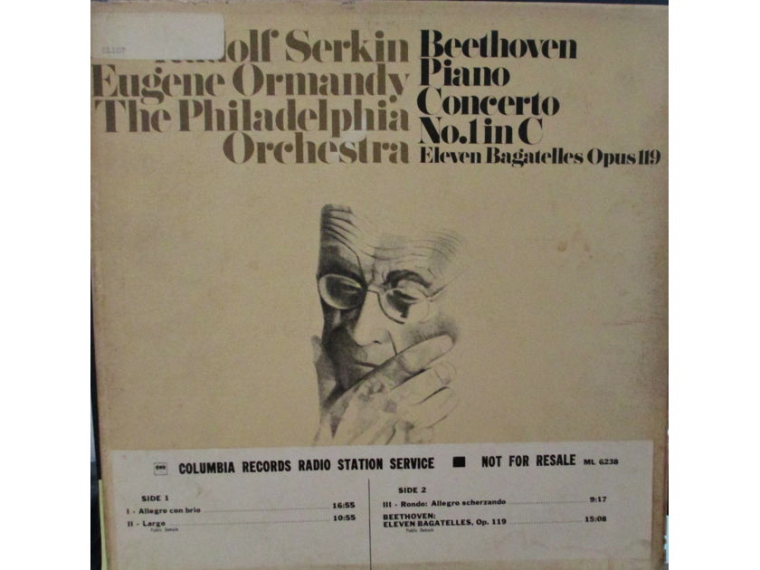 RUDOLF SERKIN (CLASSICAL LP) - BEETHOVEN PIANO CONCERTO NO. 1 IN C (1966) COLUMBIA "WHITE LABEL PROMO" ML 6238
