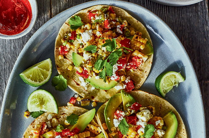 Vegetarian Grilled Corn Tacos