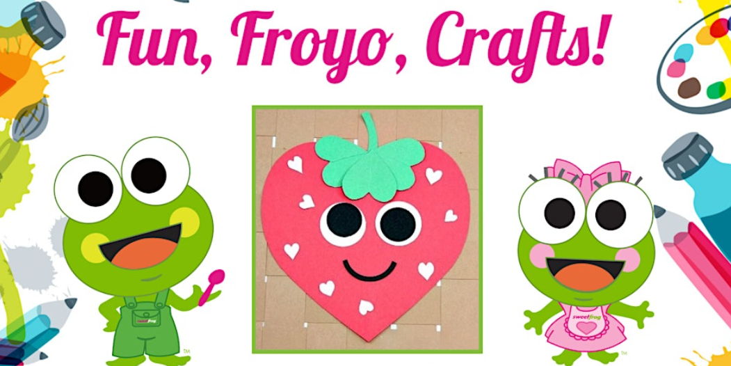 Free Kid's Strawberry Craft at sweetFrog Rosedale promotional image