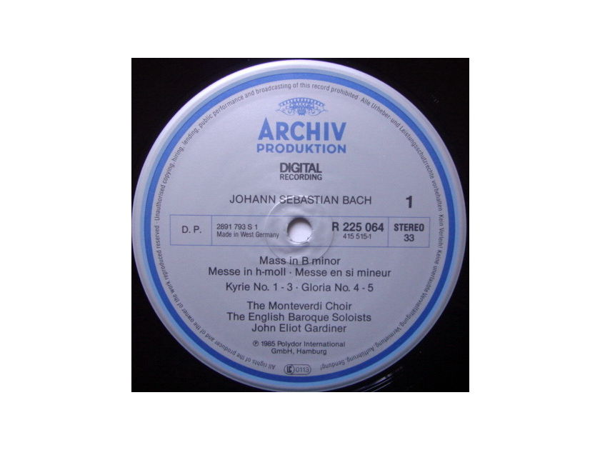 Archiv Digital / GARDINER, - Bach Mass in B Minor, NM, 2LP Box Set!