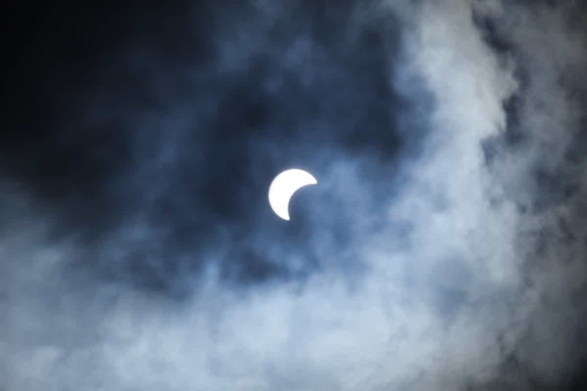 Cloud cover prior to solar eclipse