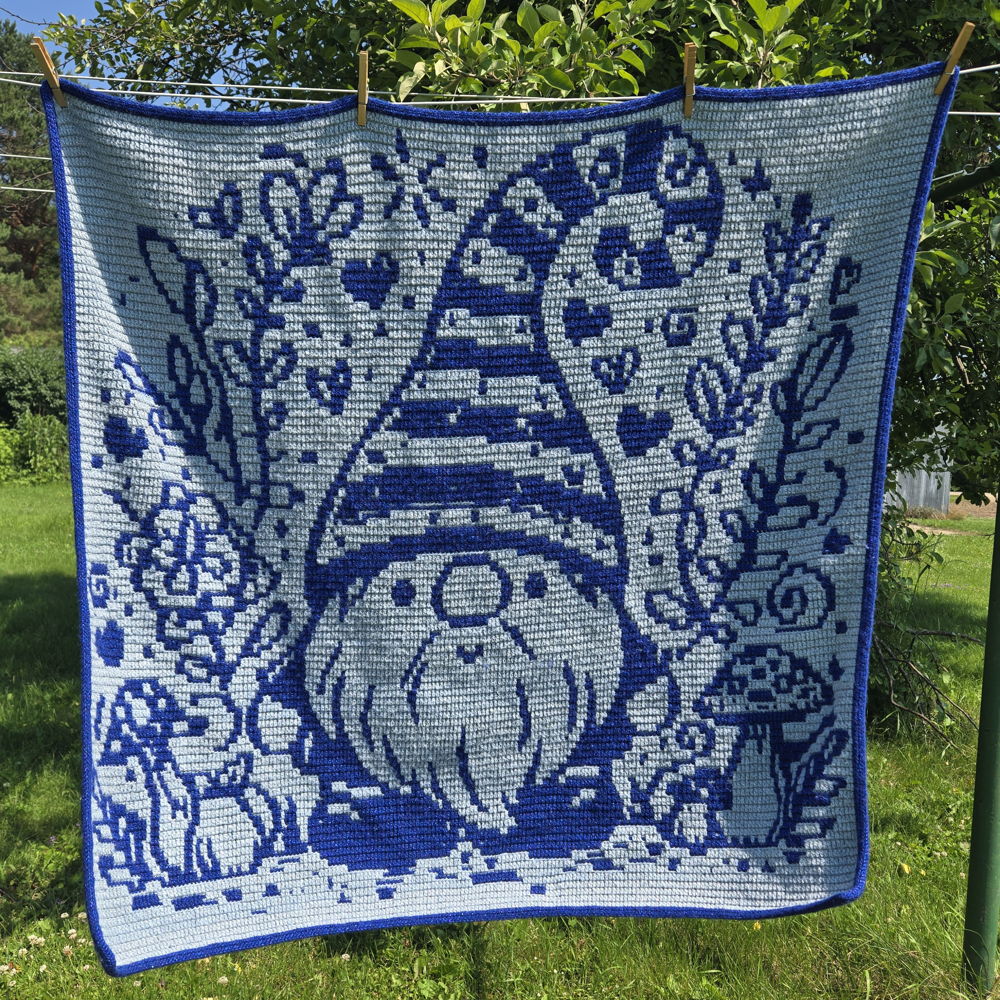 Summer Gnome | Overlay Mosaic Crochet Blanket PDF Pattern