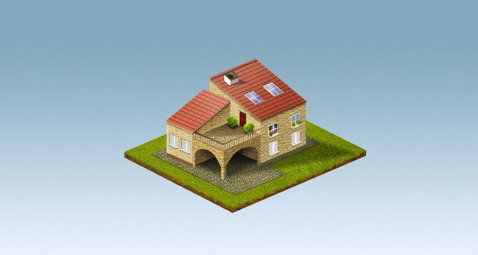 Частный дом для Фотошоп скачать в PSD формате