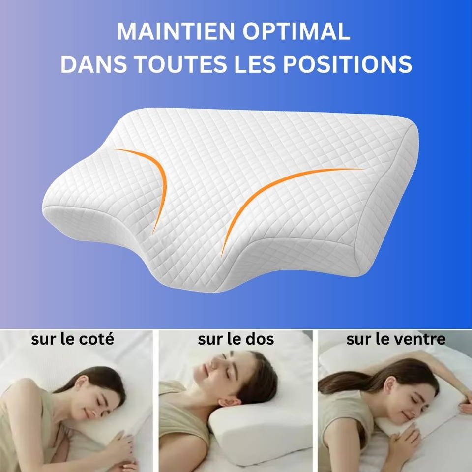 Oreiller Cervical Ergonomique, Coussin Memoire de Forme