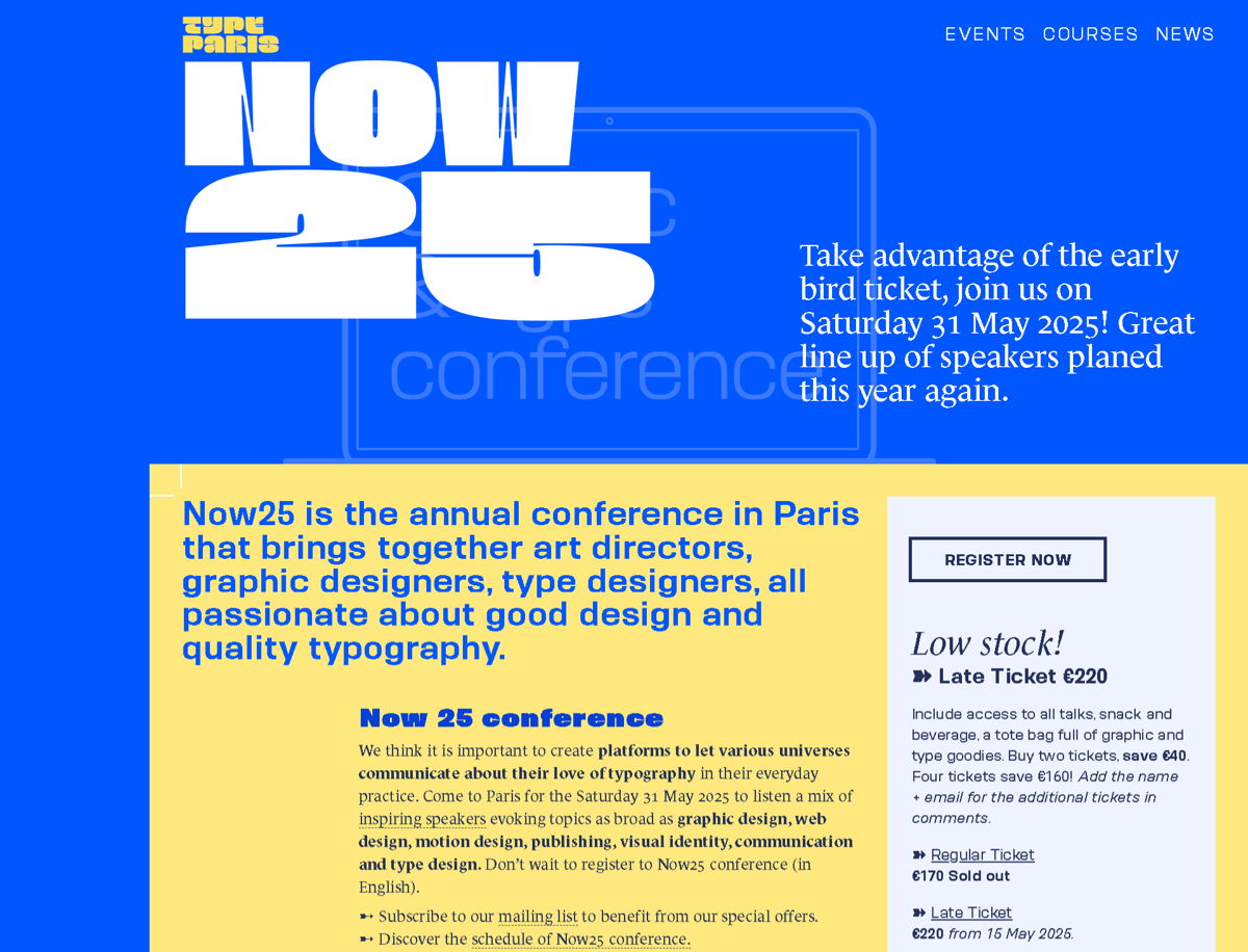 Screenshot of Type Paris, from the conference websites collection.