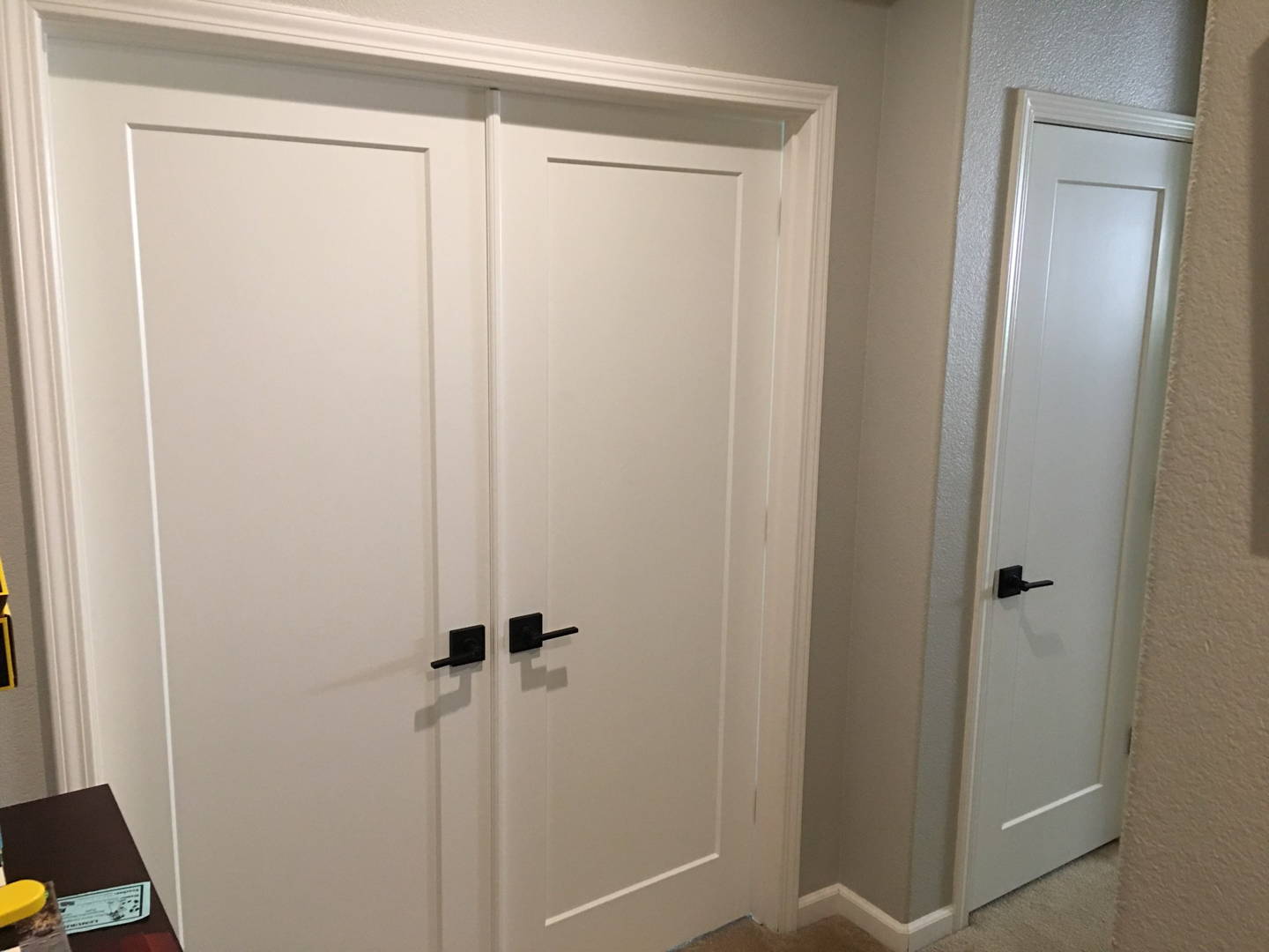 Interior door in a room