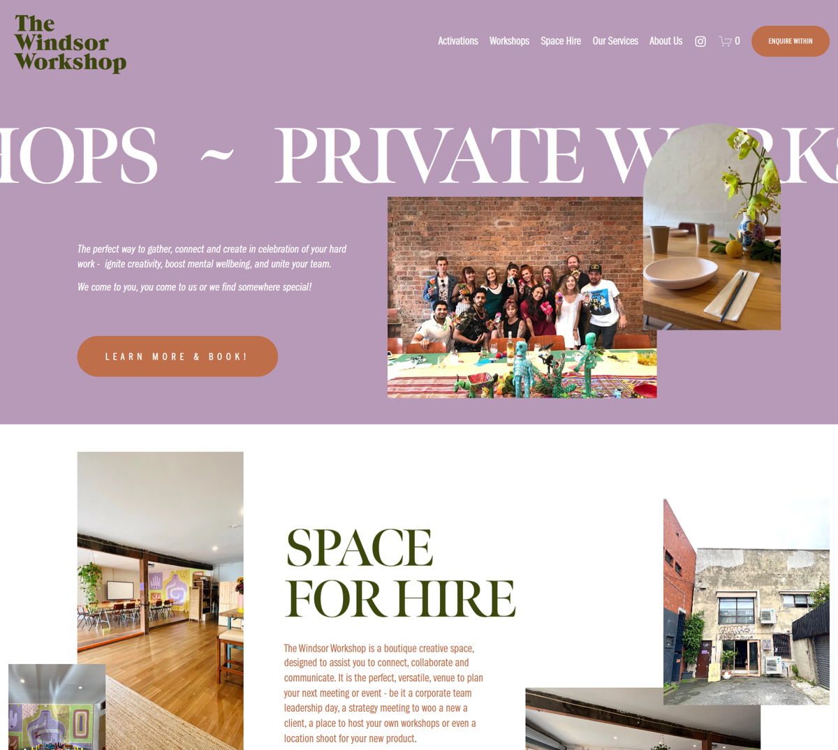 Screenshot of The Windsor Workshop, from the workshop websites collection.