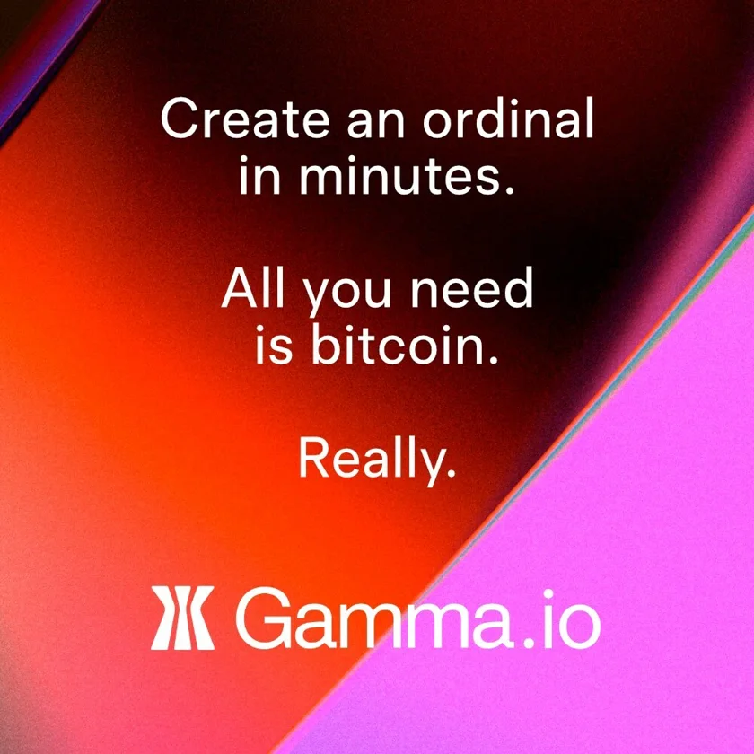 Gamma.io Announces No-Code Creator Platform for Native Bitcoin Ordinals NFTs