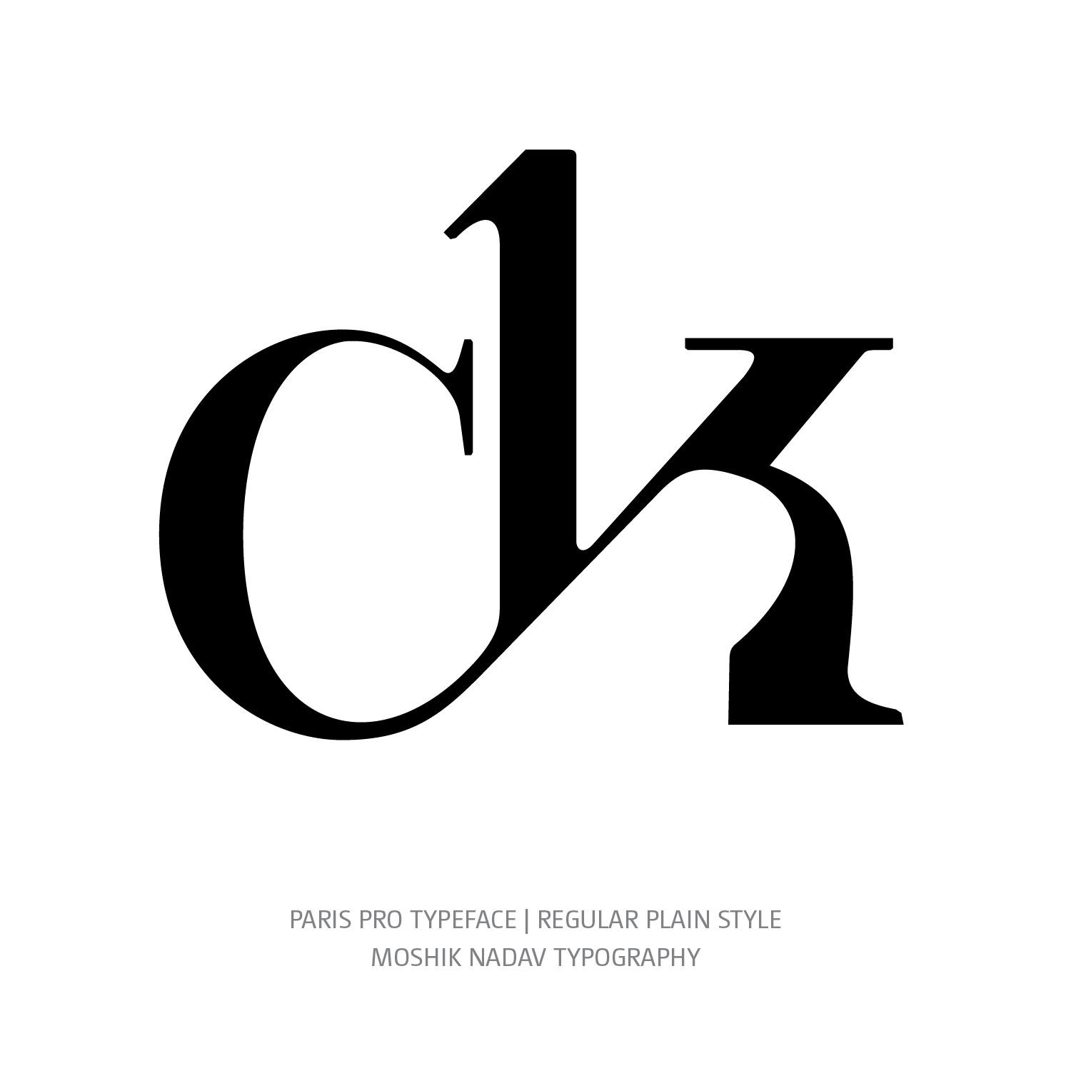 Paris Pro Typeface Regular ck ligature
